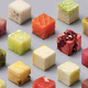 Illustration for article titled This is a real photo of different types of food cut into identical cubes